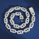 14mm Baguette Bussdown Cuban Link Chain - 925 Sterling Silver & Moissanite