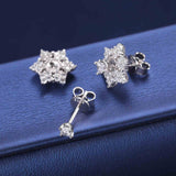 Dual Use Six-Pointed Star Earrings - 925 Sterling Silver & Moissanite