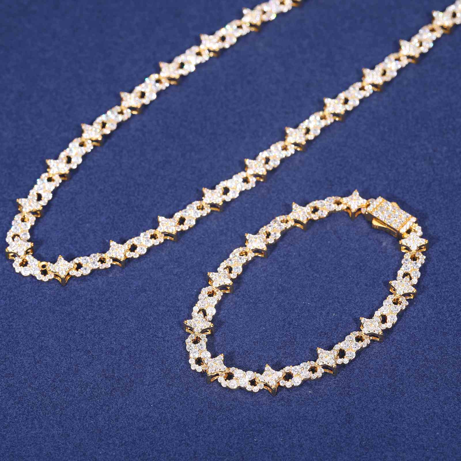 8mm Infinity Symbol Star Cuban Link Chain - 925 Sterling Silver & Moissanite